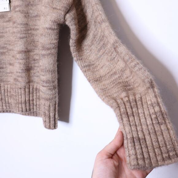 COS NEW Loose-Fit Cropped Sweater Beige Crew Neck Dolman Sleeve Casual Women's L - Picture 5 of 13